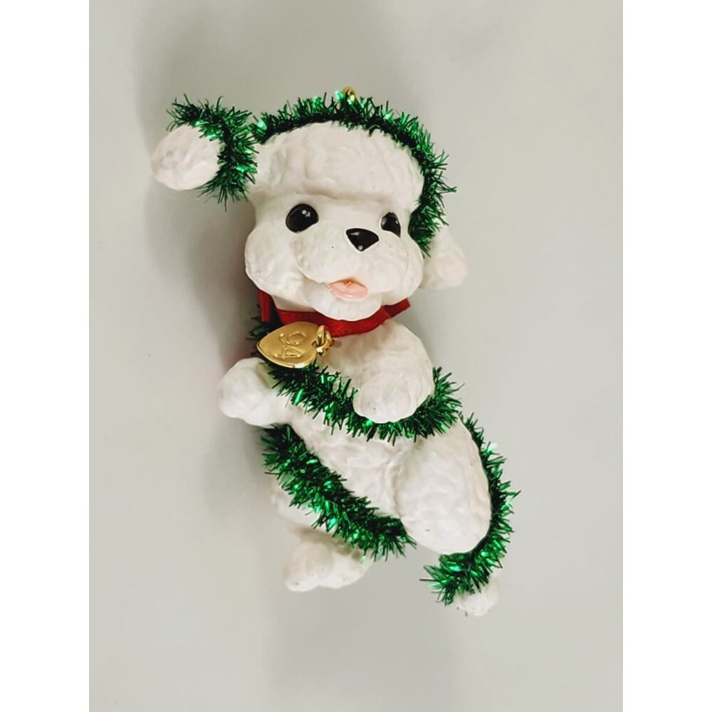 Hallmark Dog Puppy Love Poodle Ornament 1994 Figurine 2 1/2" Christmas Holidays